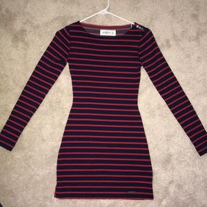 Navy and red striped Abercrombie dress